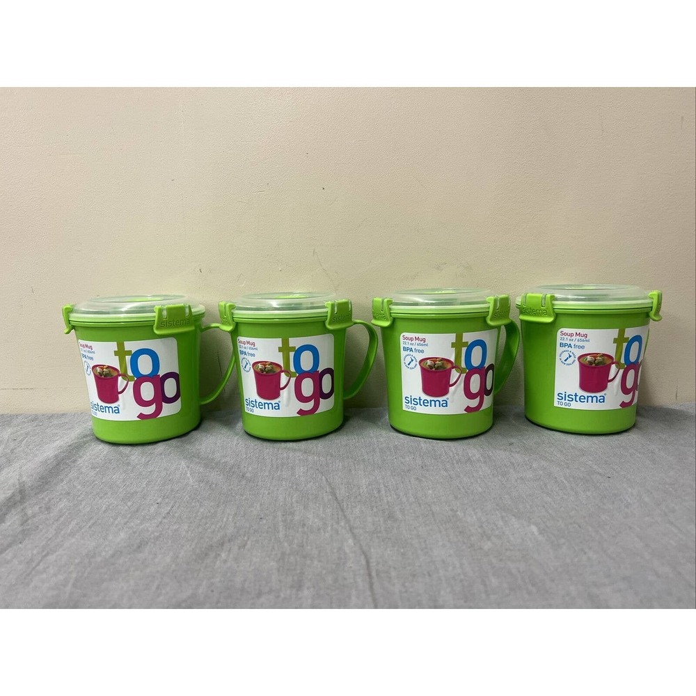 Sistema To Go 4 pack set ~ Breakfast bowl, Soup mug, Noodle bowl ~ New in a Box